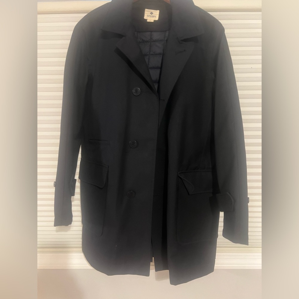 Sperry Men's Classic Black Trench Coat